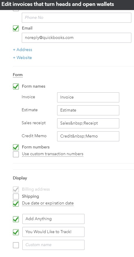 custom fields