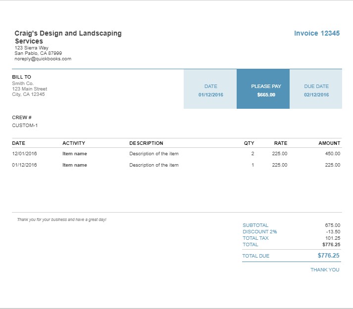 invoice template