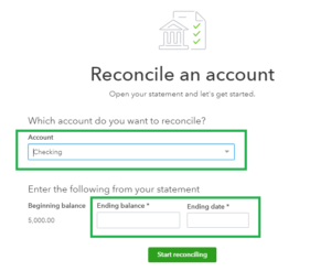 Quickbooks matching and reconciliation